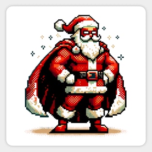 Santa Claus, the Superhero of Christmas: Pixel Art Tee Magnet